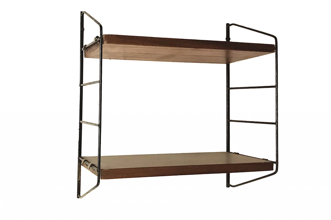 Mensole in legno e metallo anni '60 1