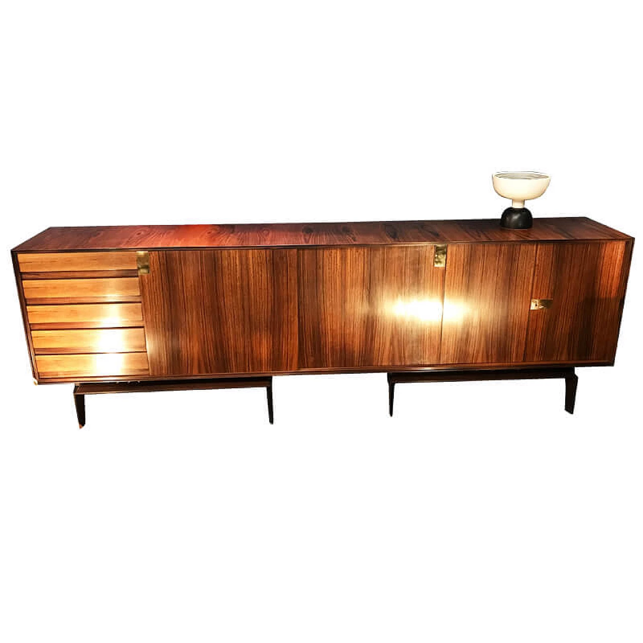 Rosewood sideboard and brass details, Dassi production to a design by Edmondo Palutari, 1950s 1075445