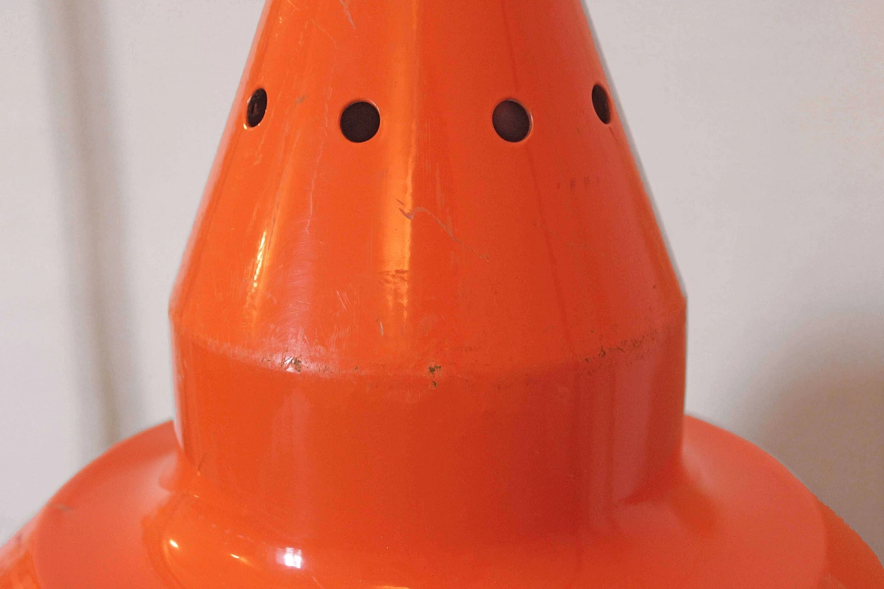 Orange industrial ceiling lamp, 70's 1075479