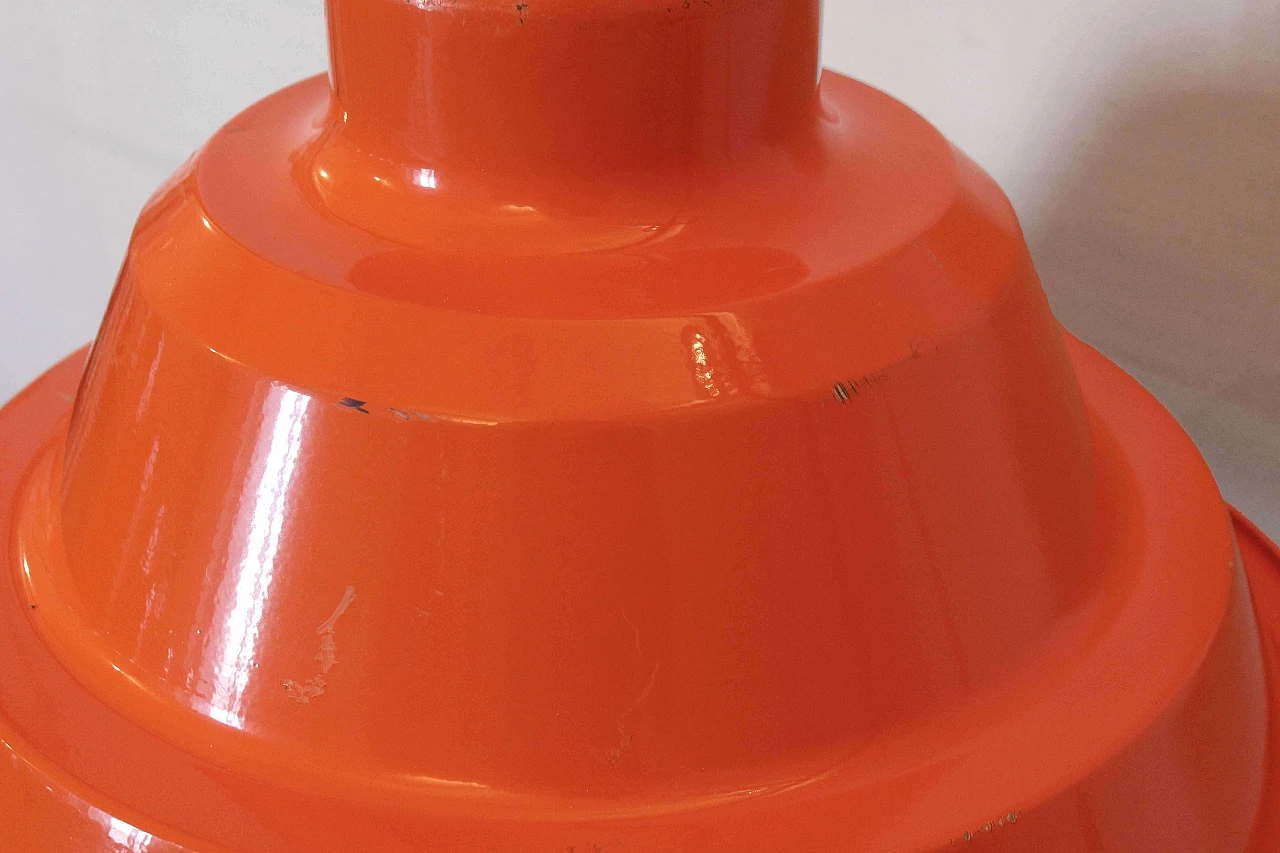 Orange industrial ceiling lamp, 70's 1075480