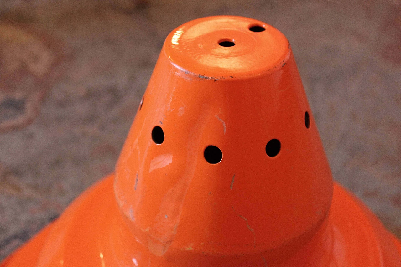 Orange industrial ceiling lamp, 70's 1075481