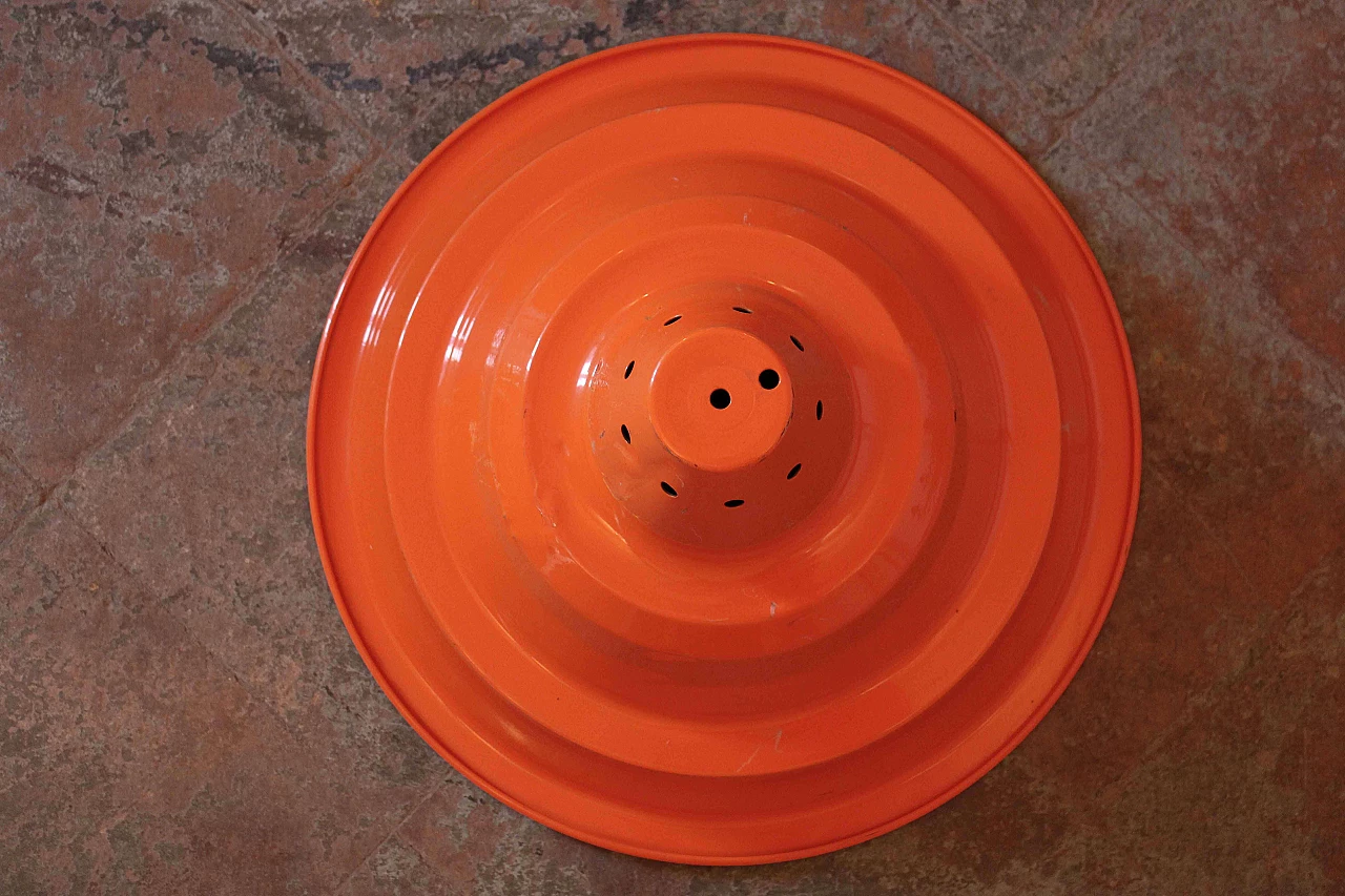 Orange industrial ceiling lamp, 70's 1075482