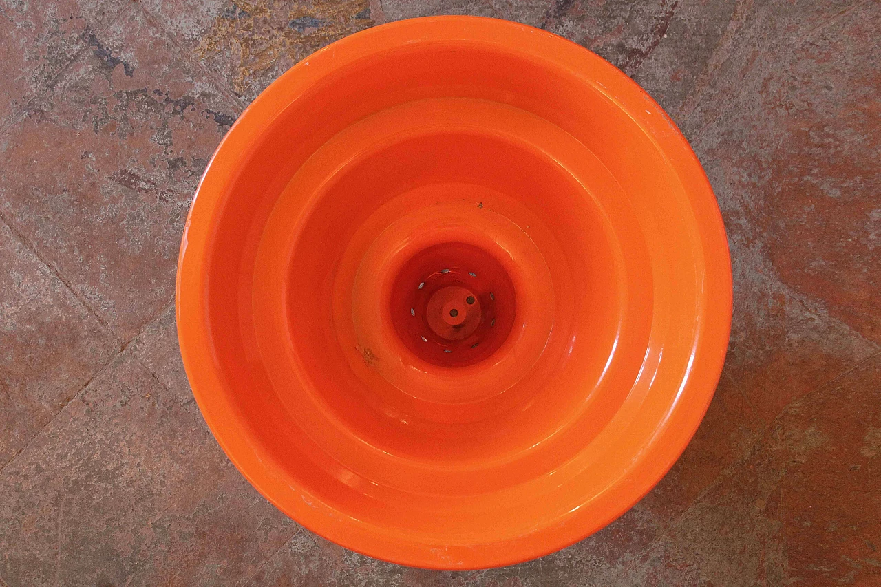 Orange industrial ceiling lamp, 70's 1075483