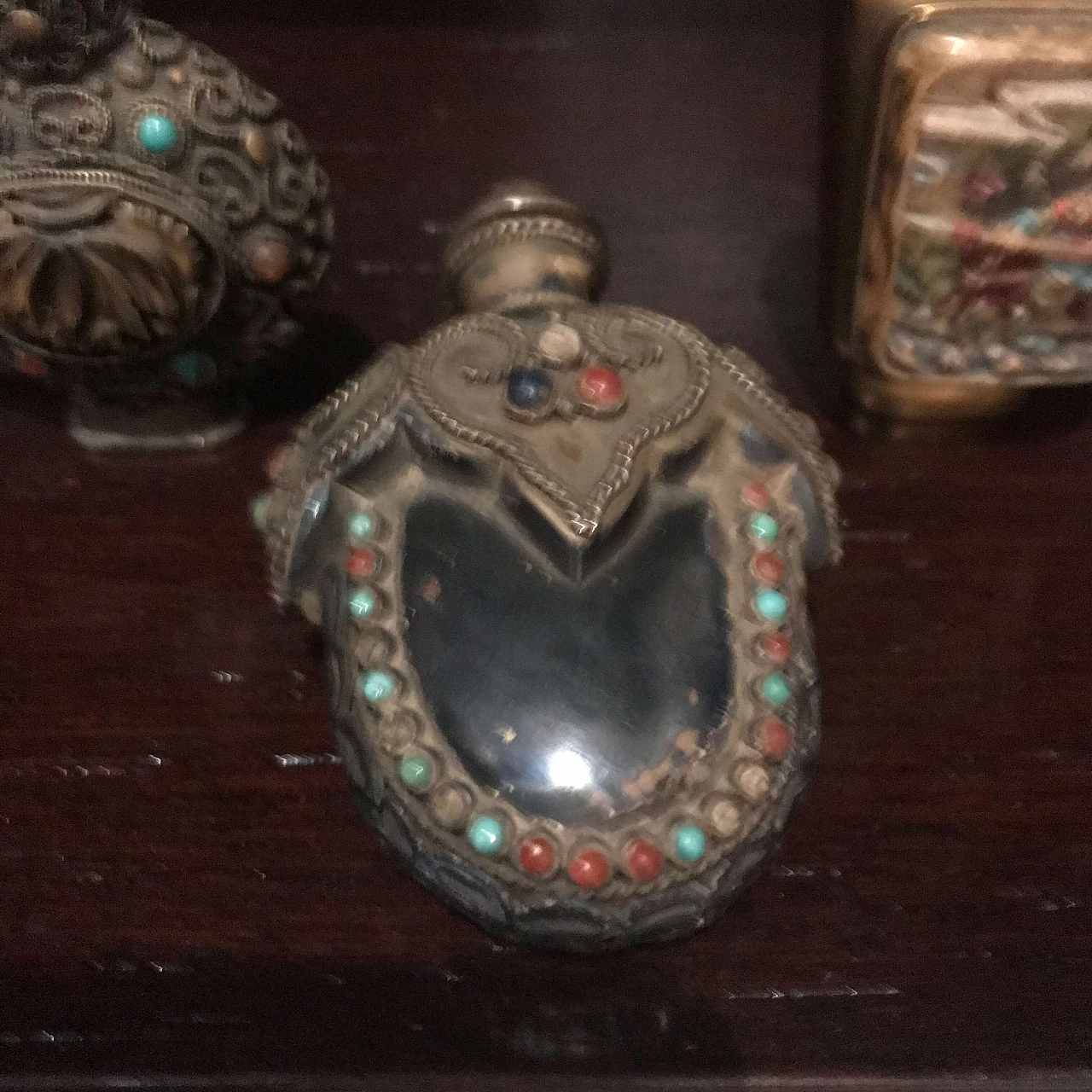 Snuff turchi con pietre dure e decorazioni, metà '800 1075538