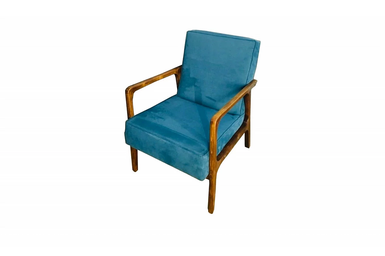 Poltrona in tessuto, design scandinavo , anni '50 1