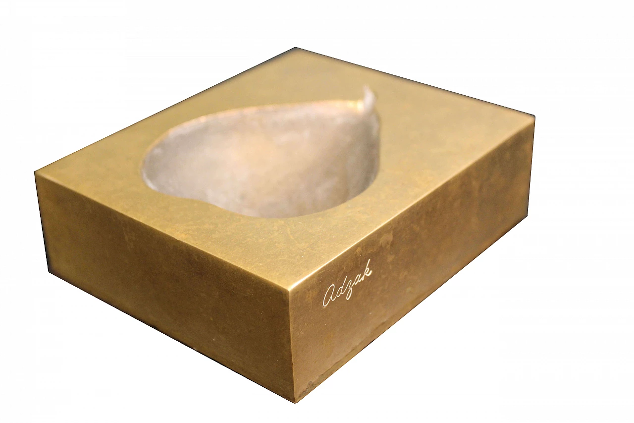 Posacenere a forma di pera in bronzo di Roy Adzak, anni '70 1075579