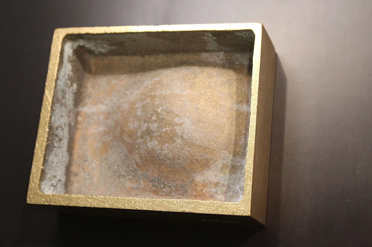 Pear-shaped ashtray in bronze signed Roy Adzak, 70s 1075581
