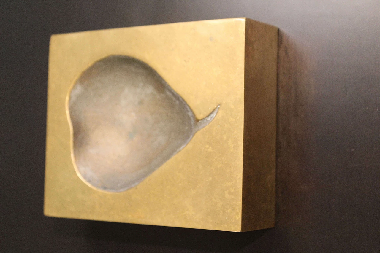 Pear-shaped ashtray in bronze signed Roy Adzak, 70s 1075586