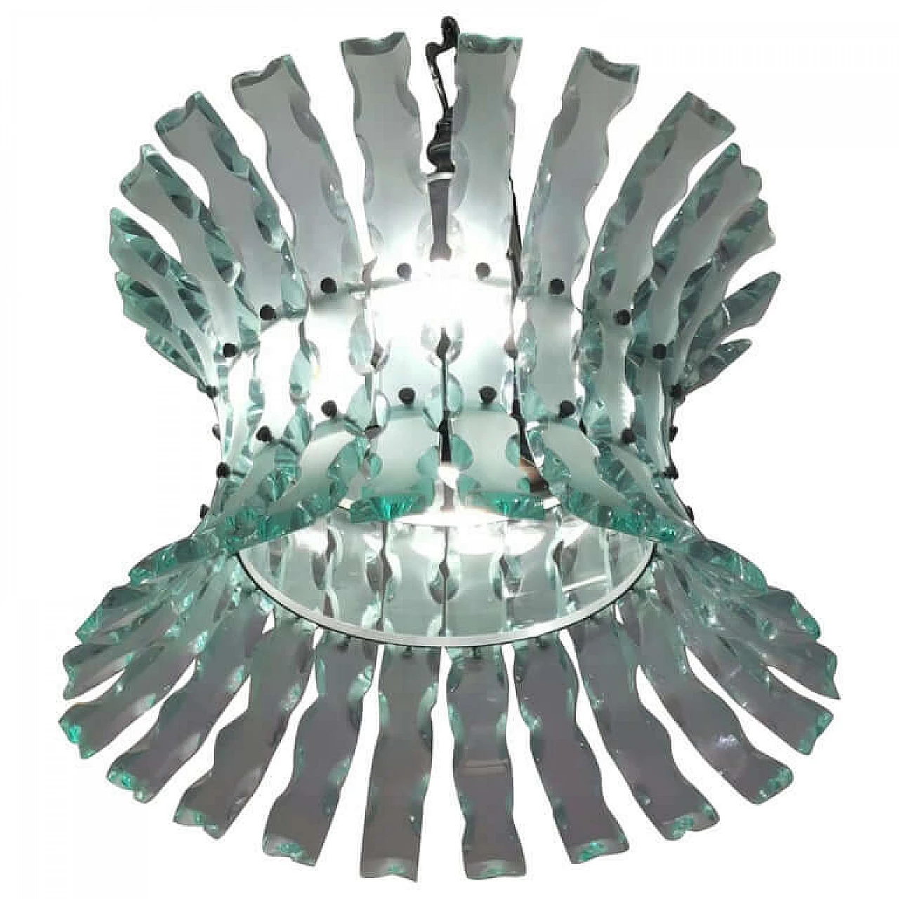 Chiseled Glass Chandelier by Zeroquattro for Fontana Arte, 1960s 1075591