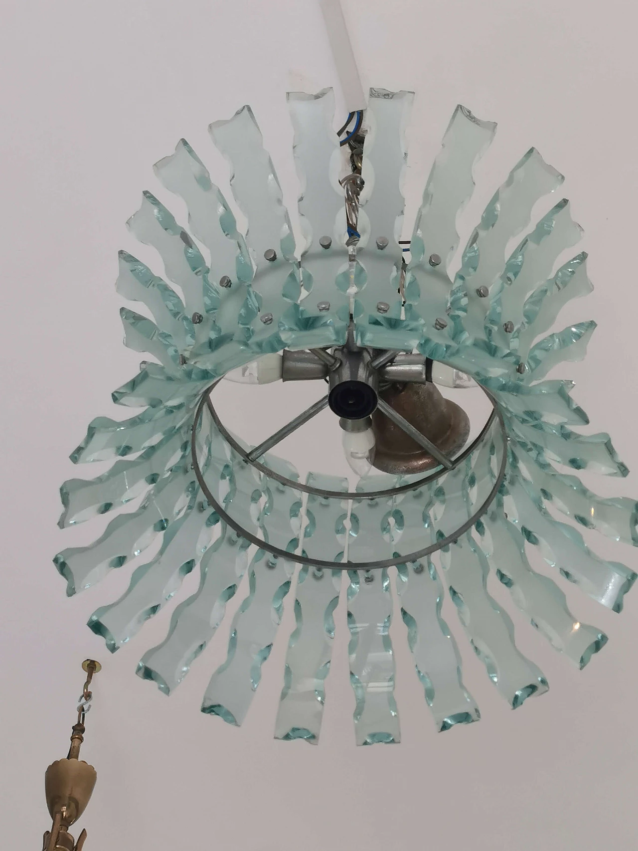 Chiseled Glass Chandelier by Zeroquattro for Fontana Arte, 1960s 1075592