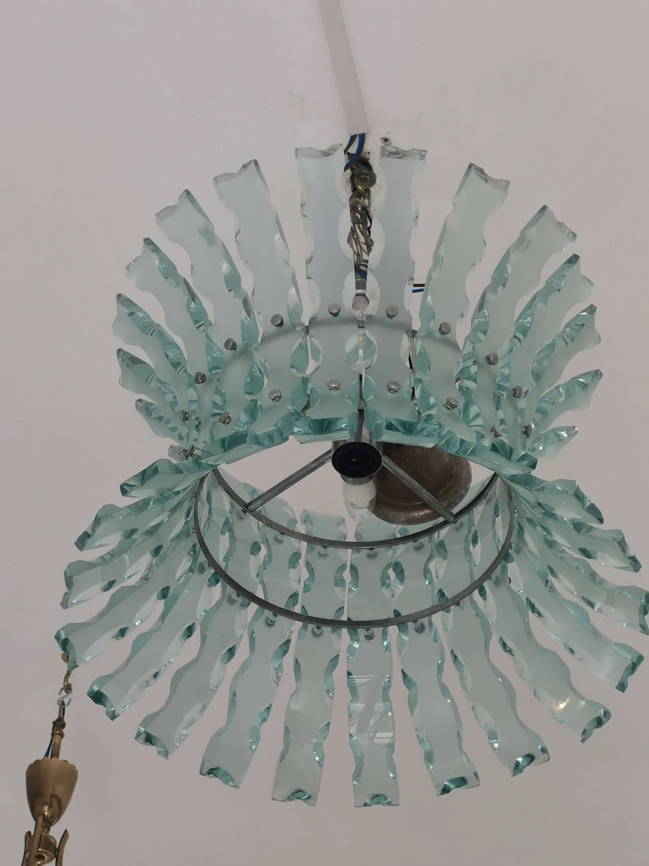 Chiseled Glass Chandelier by Zeroquattro for Fontana Arte, 1960s 1075593