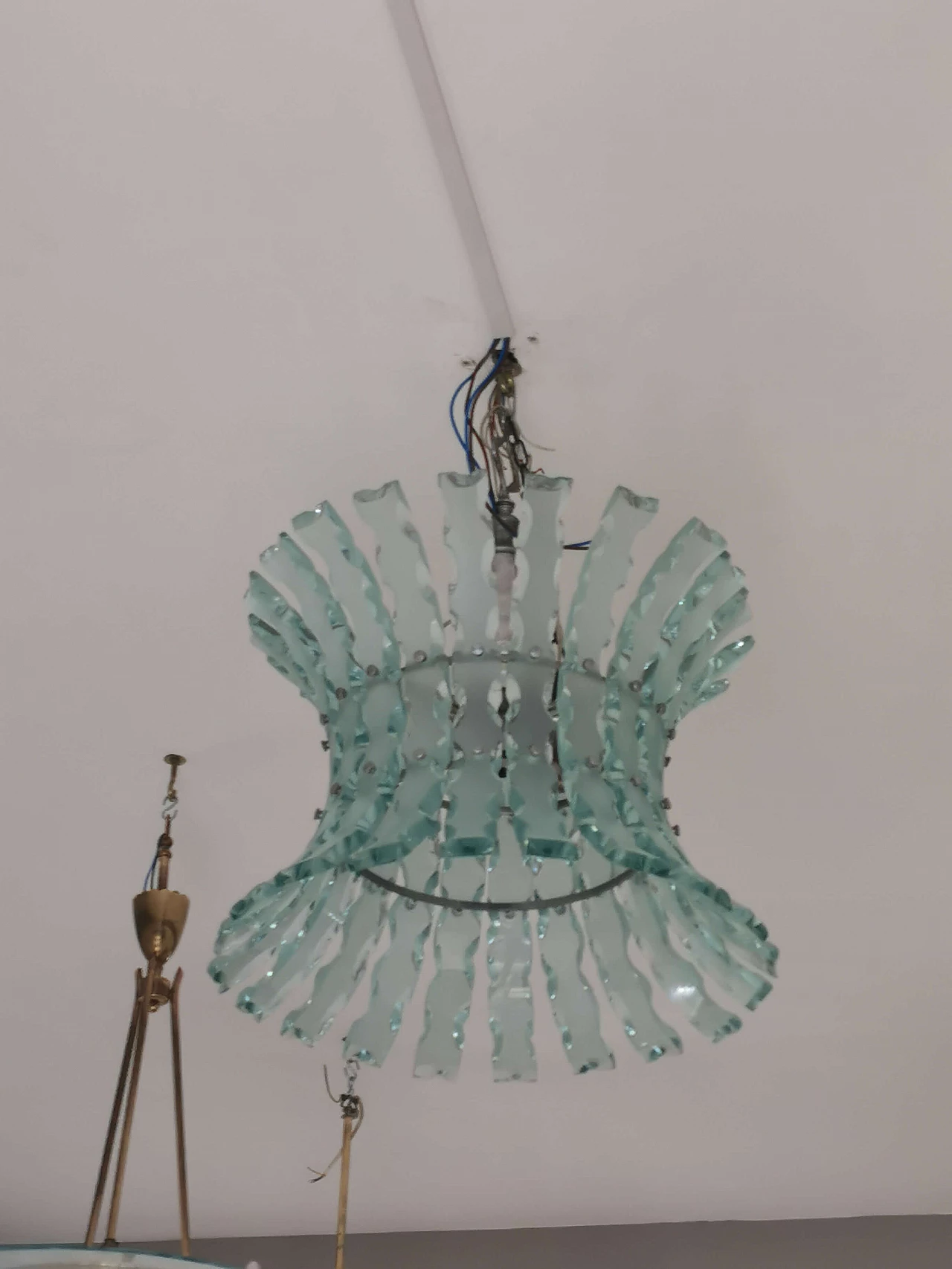 Chiseled Glass Chandelier by Zeroquattro for Fontana Arte, 1960s 1075599