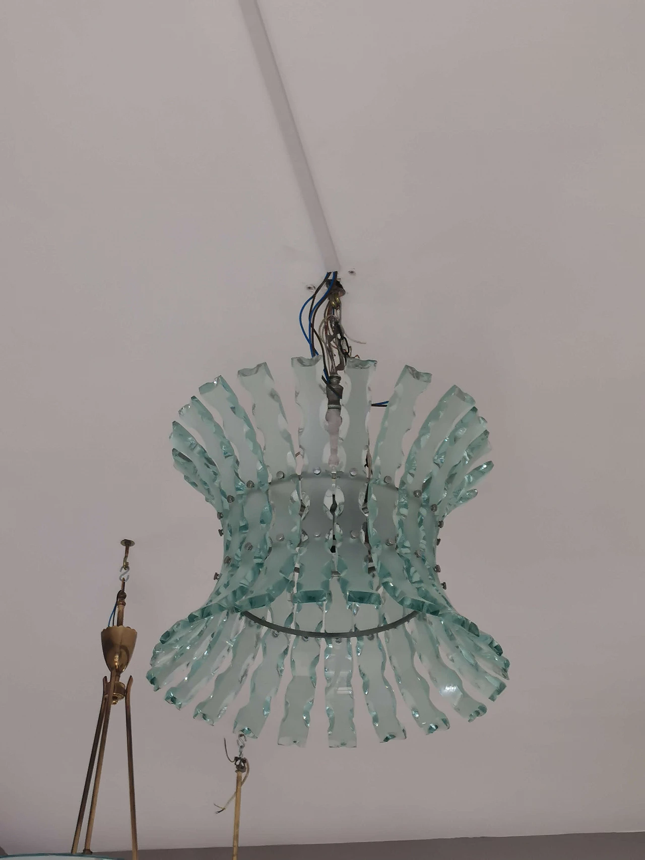 Chiseled Glass Chandelier by Zeroquattro for Fontana Arte, 1960s 1075600