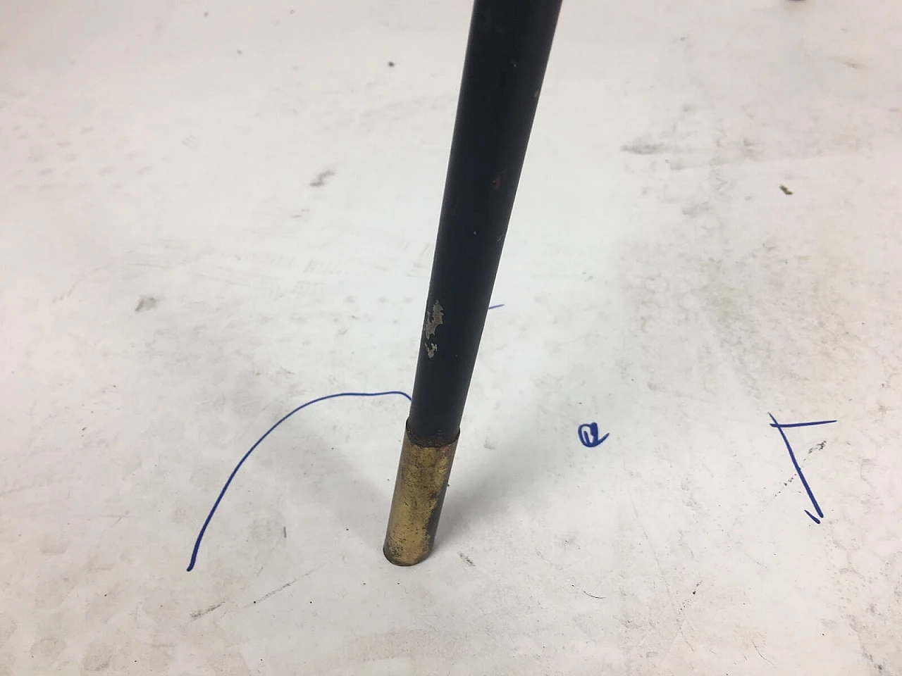 Tavolino Mid-century in vetro e  ferro, anni '50 3