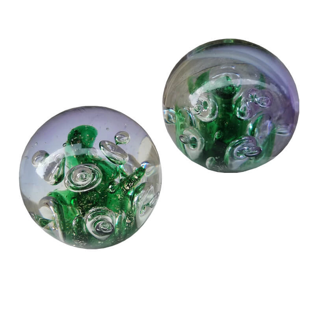 Pair of paperweights in Murano glass, '70s 1075625