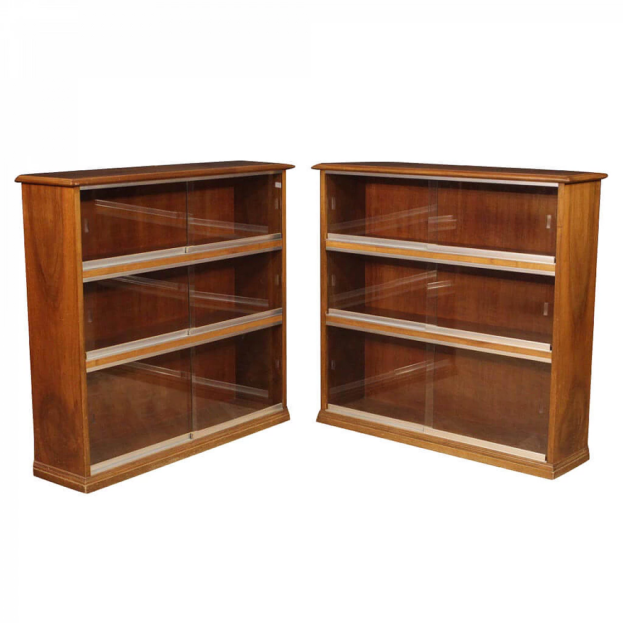 Pair of Italian walnut bookcases 1075723