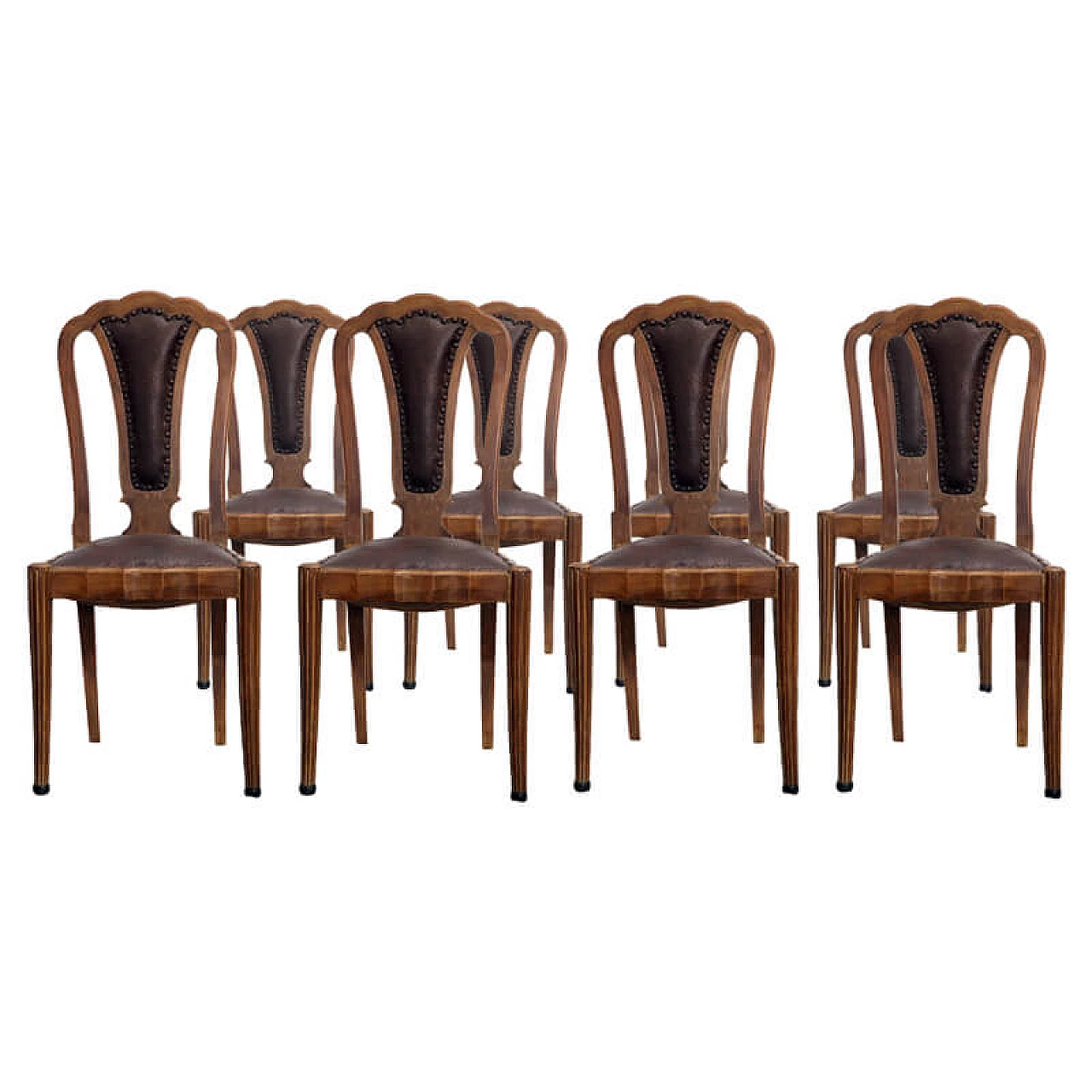 8 sedie Art Deco, di Meroni & Fossati, anni '30 1075799