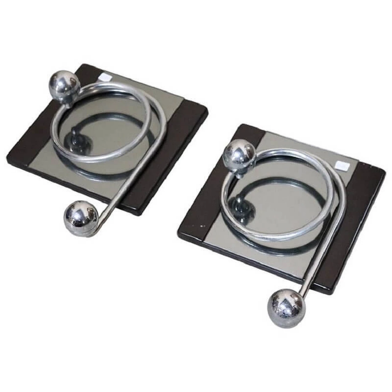 Coppia di Appendiabiti con specchio, design italiano, anni '60 1075920