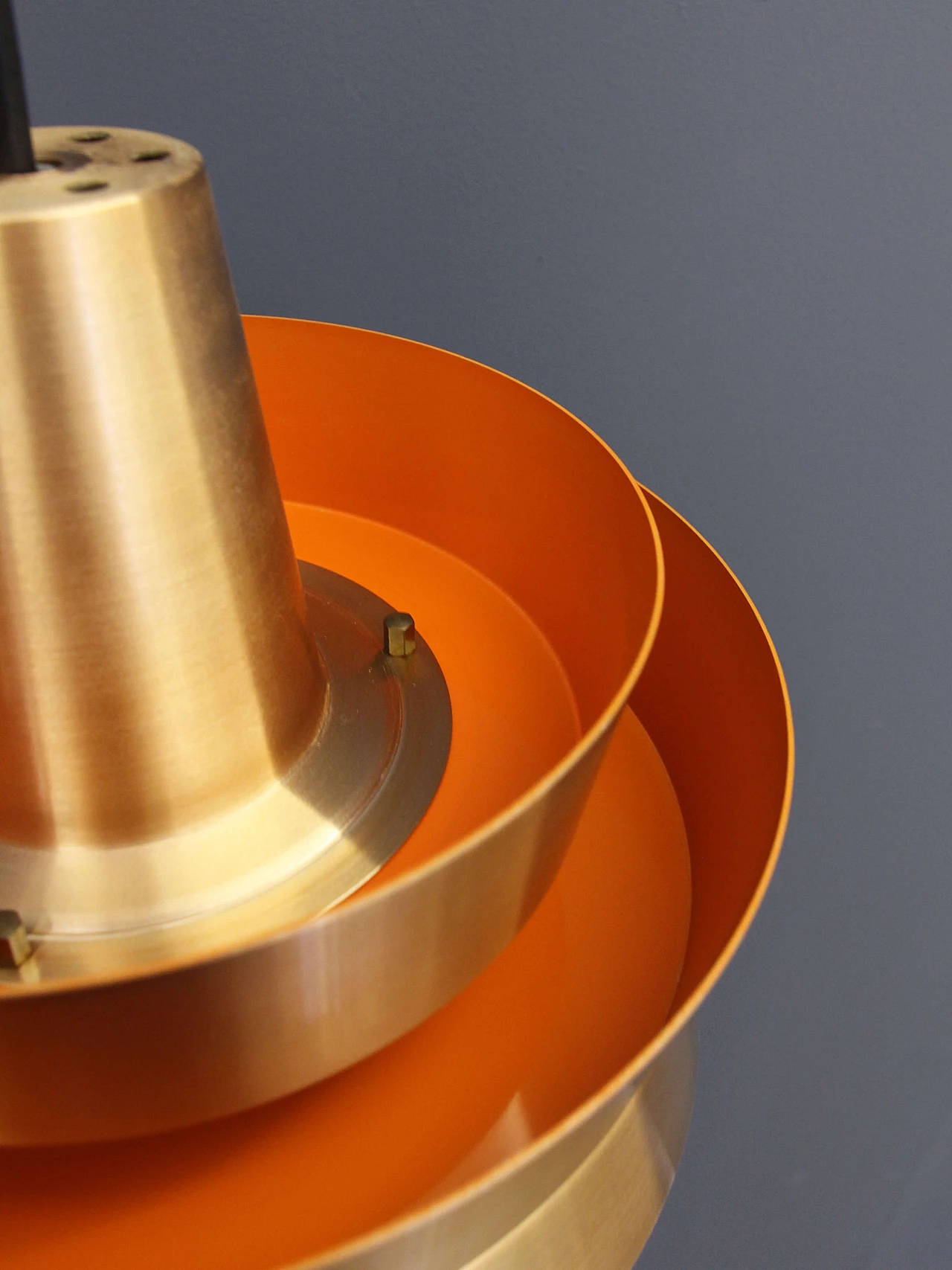 Danish lamp, gold and orange, 60's 1075964