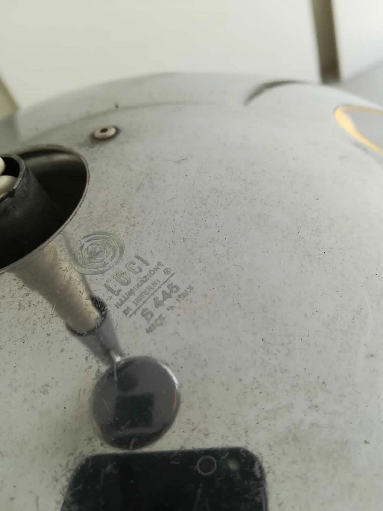 Lampadario cromato, con saliscendi, Luci illuminazione d'interni, anni '50 1076083