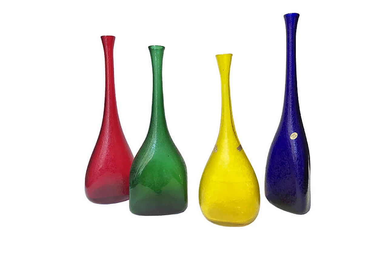 4 bottles or vases by Nason Moretti, Murano, 1950s 1