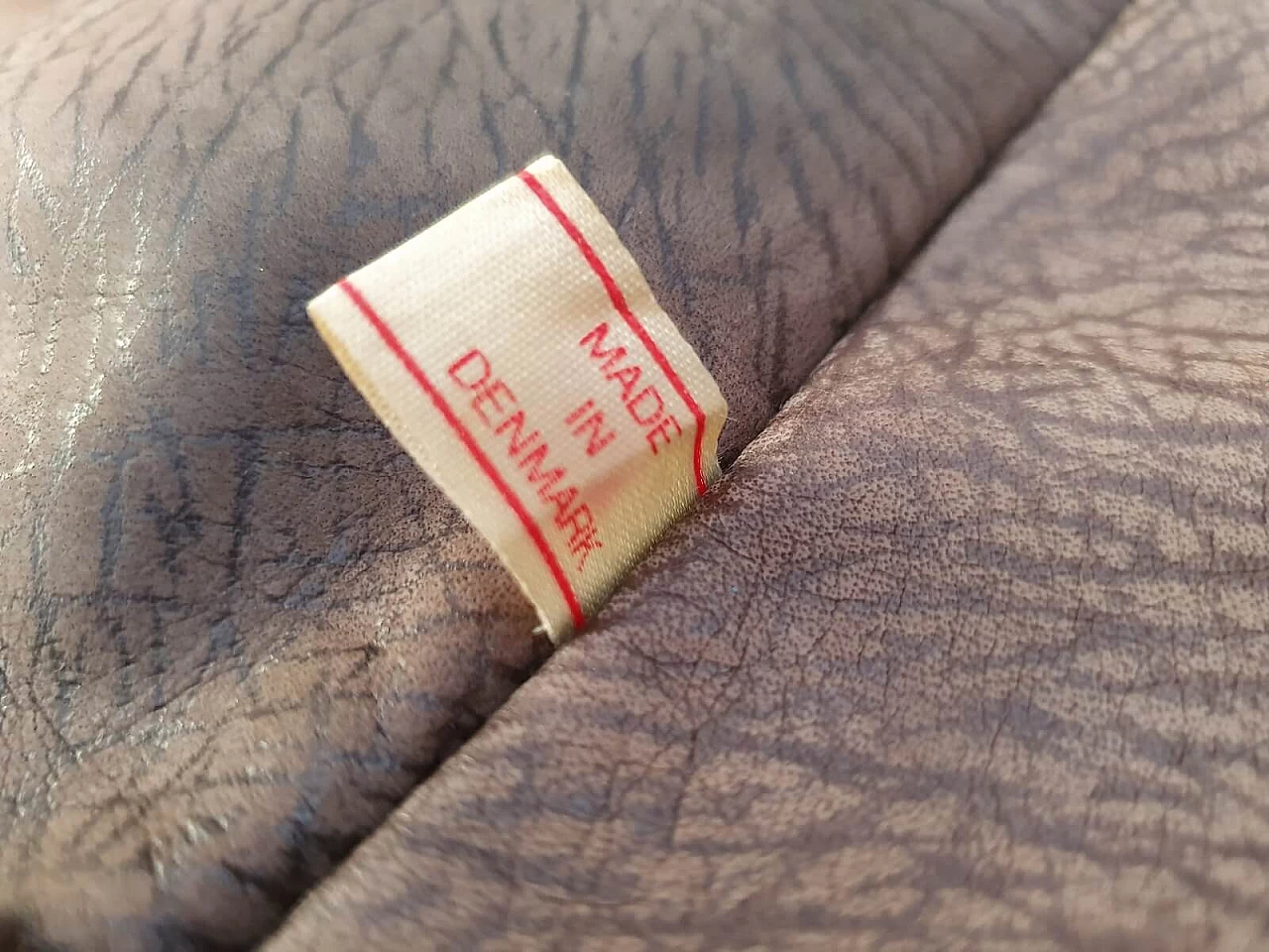 Poltrona regolabile danese, HS Design, pelle e teak, anni '80 1076363