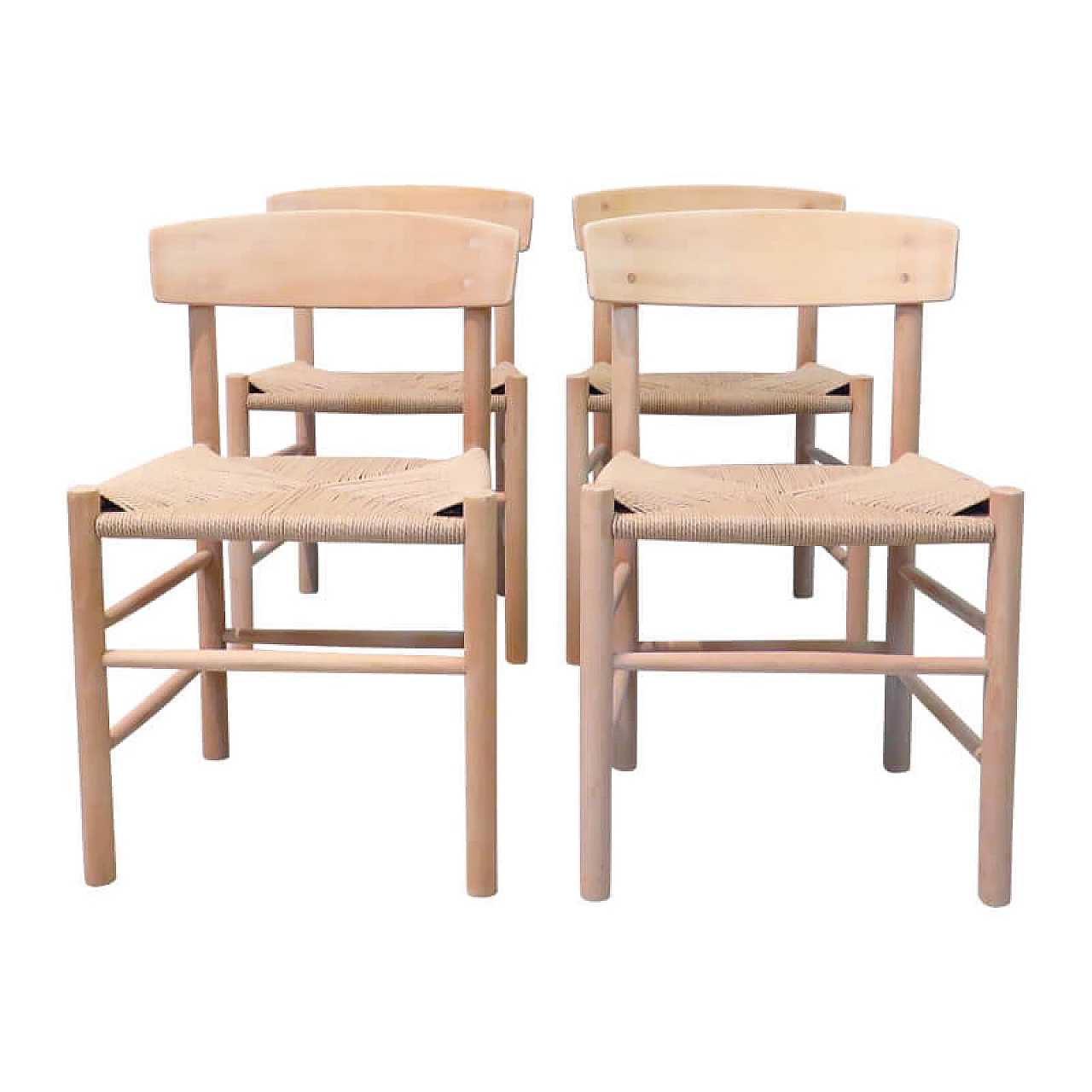 4 sedie danesi in rovere, del designer B. Mogensen 1076524