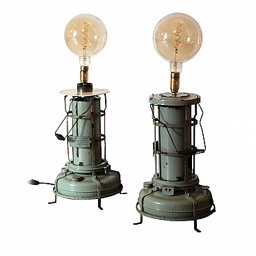 Coppia di lampade da terra in stile industriale, inglesi