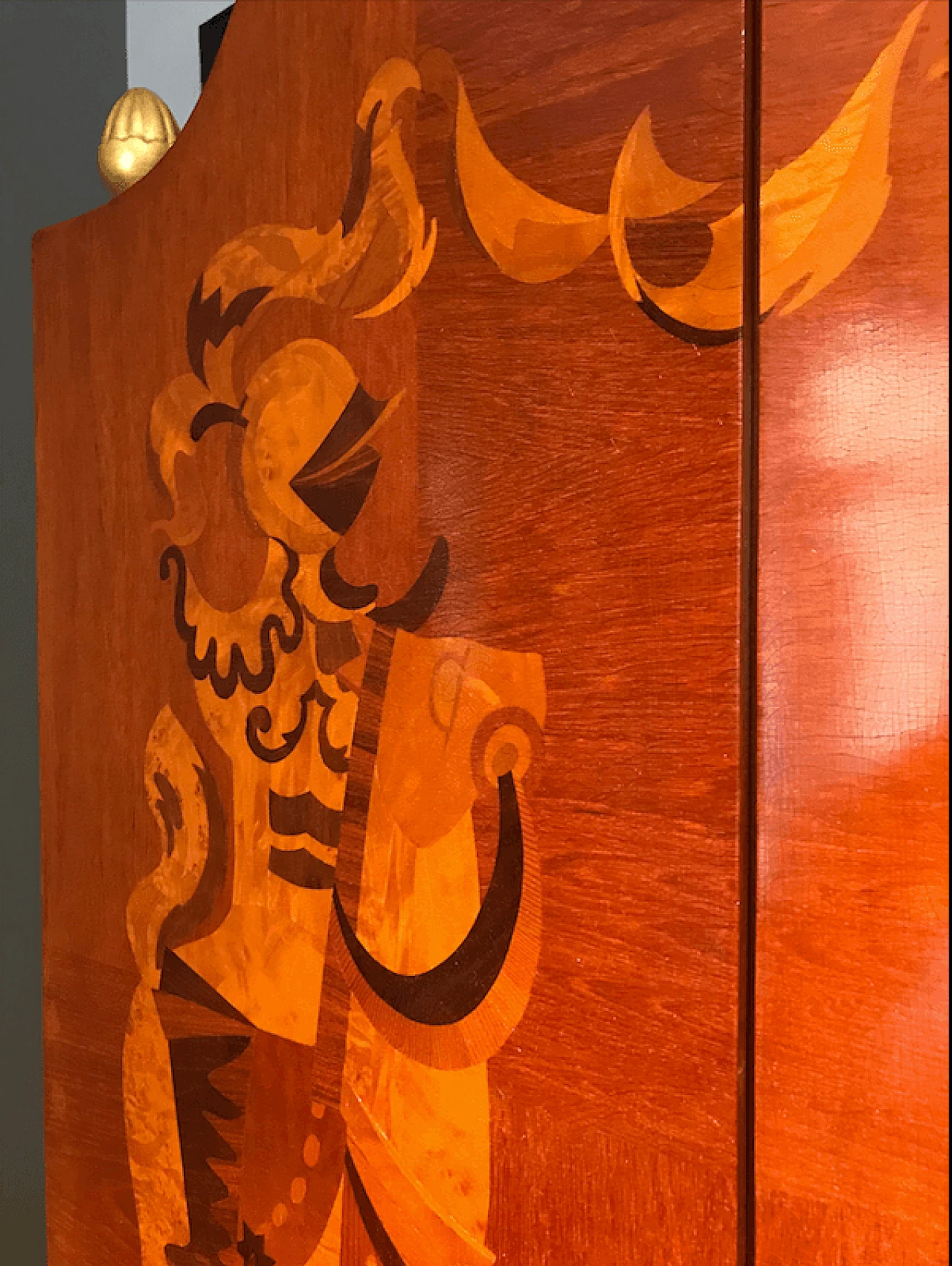 Mobile bar intarsiato e illuminato internamente, anni '50 5