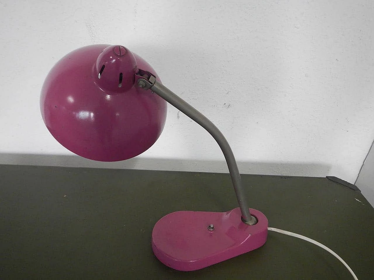 Lampada da ufficio Pollice Milano in metallo rosa, anni '60 1076962