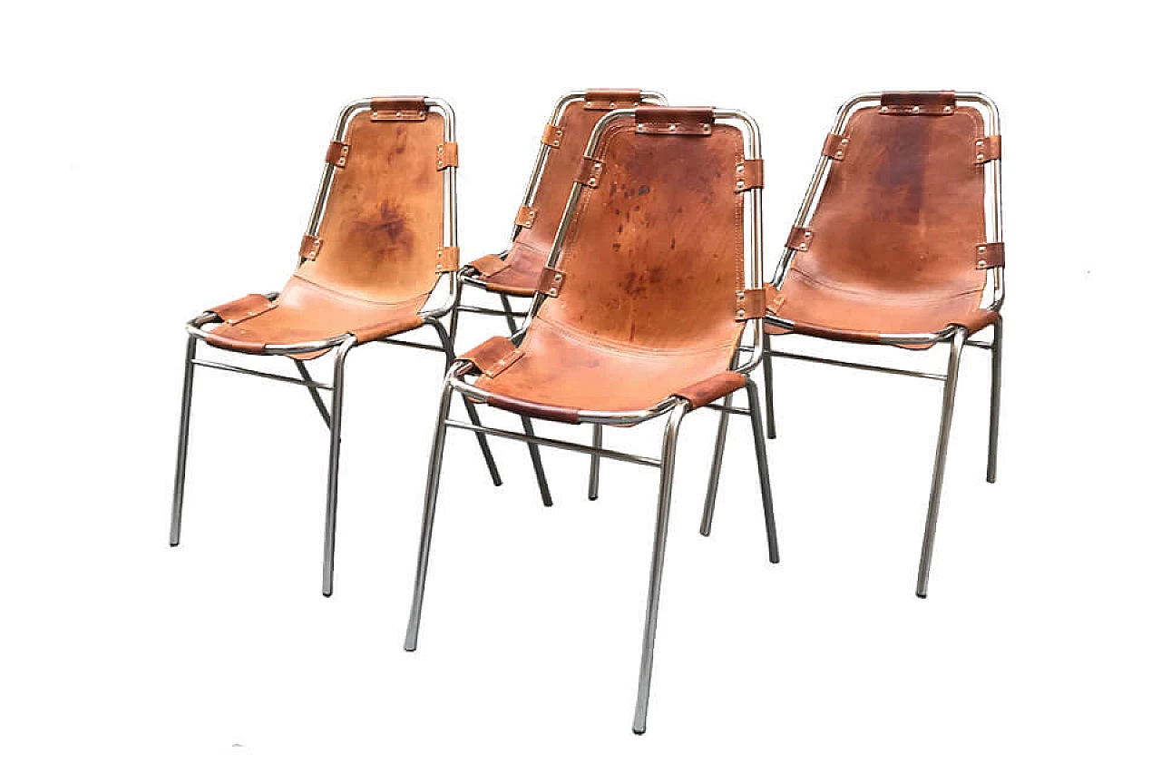 Set di 4 sedie "Les Arcs" by Charlotte Perriand, anni '60 1