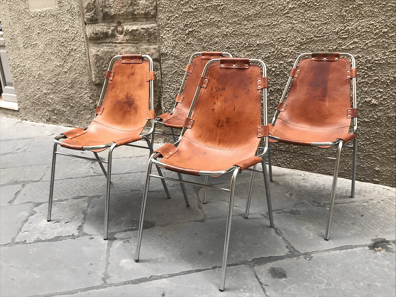 Set di 4 sedie "Les Arcs" by Charlotte Perriand, anni '60 2