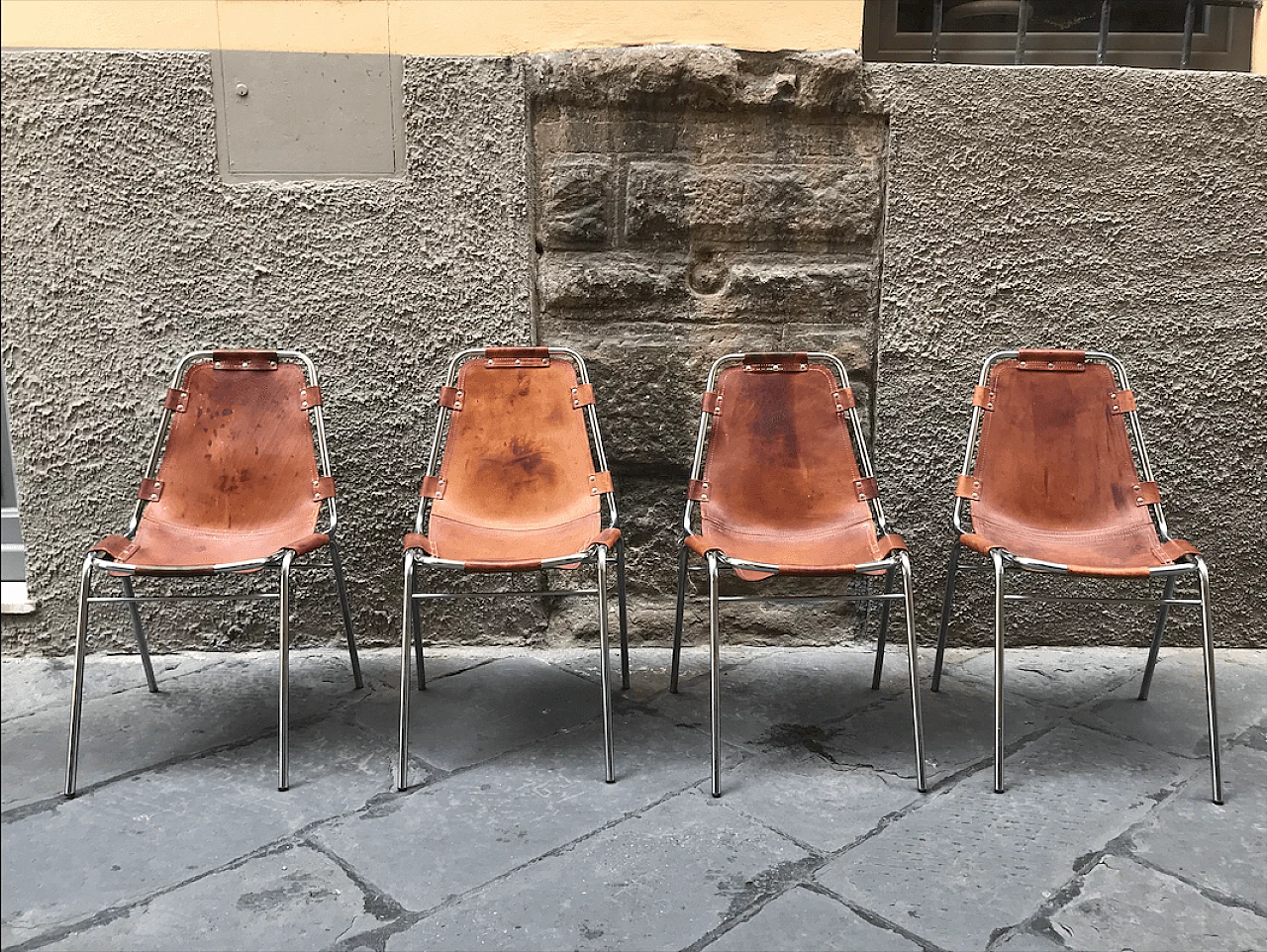 Set di 4 sedie "Les Arcs" by Charlotte Perriand, anni '60 4