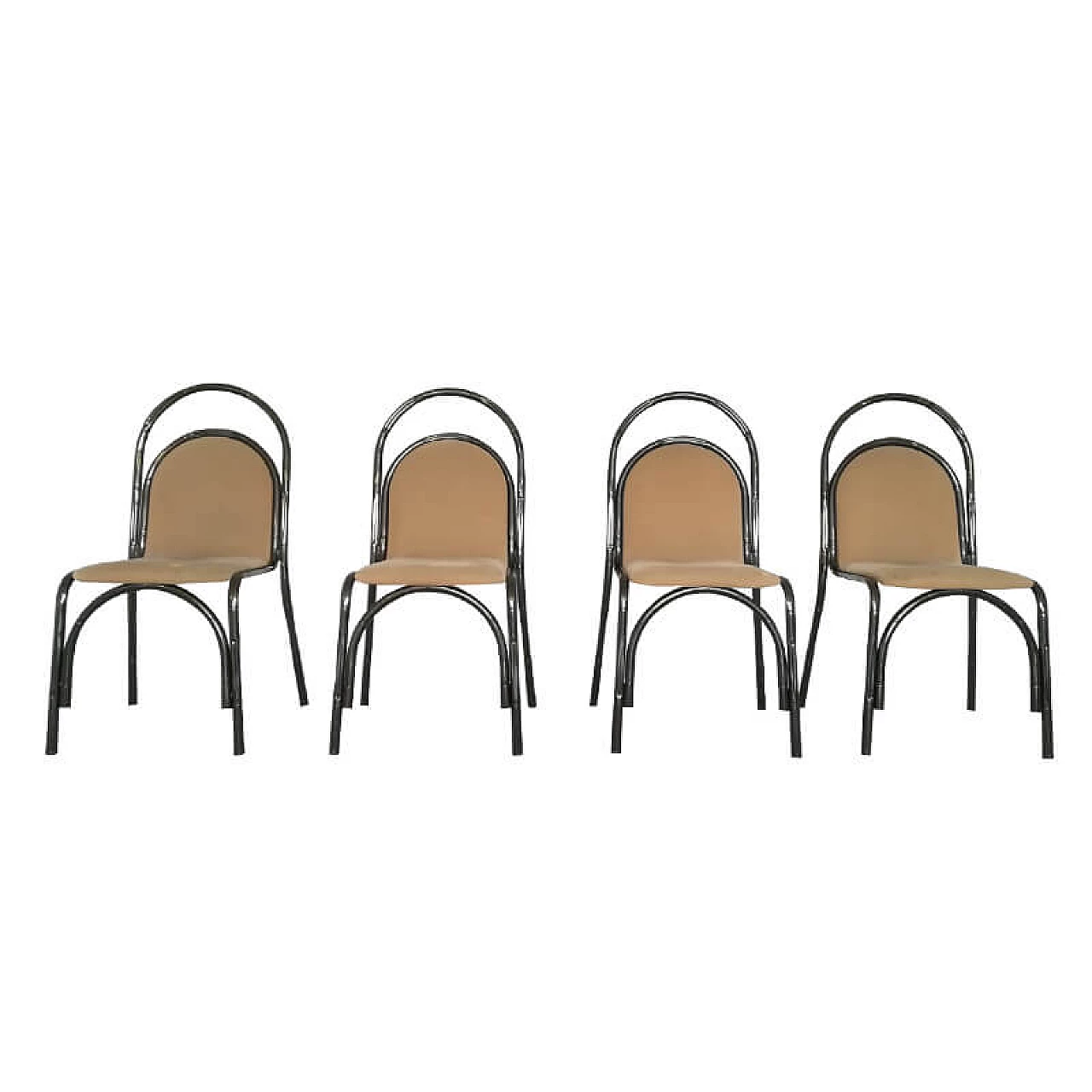 Set 4 sedie e tavolo in stile Maison Jansen, anni '50 1077116