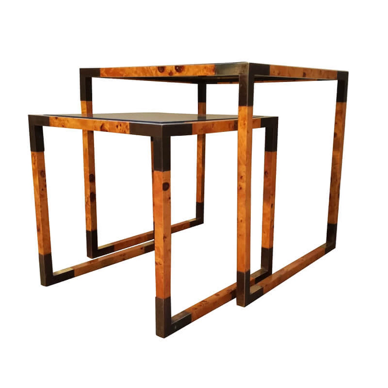 2 tables in briar and brass, Willy Rizzo style 1077117