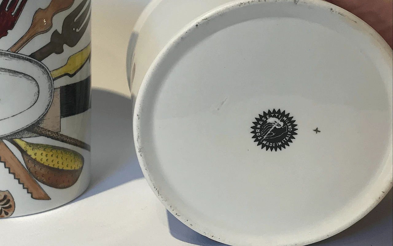 Set di 3 vasetti da cucina Fornasetti anni '50 6