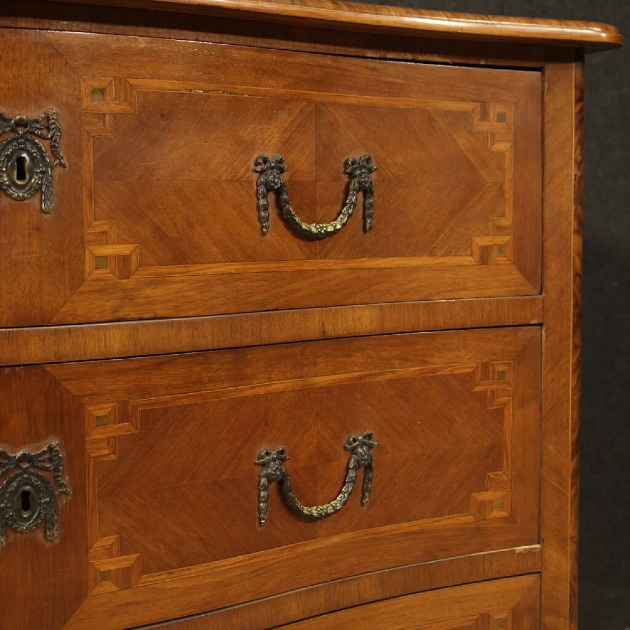 Louis XV style panelled and inlaid wood commode 1077387
