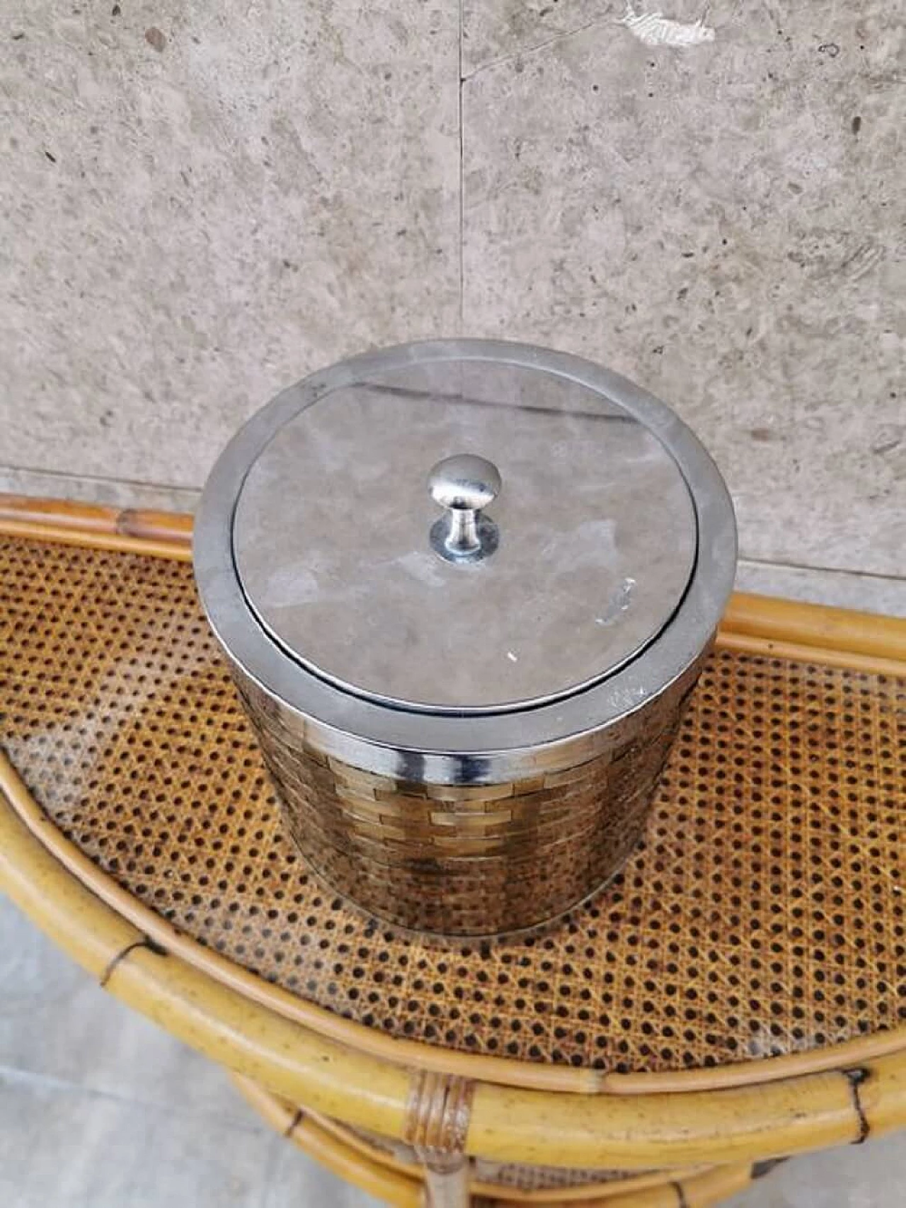 Icebox in steel and brass, attributed to Romeo Rega 1077424