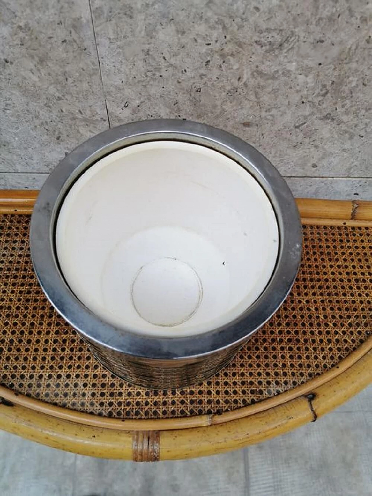 Icebox in steel and brass, attributed to Romeo Rega 1077427