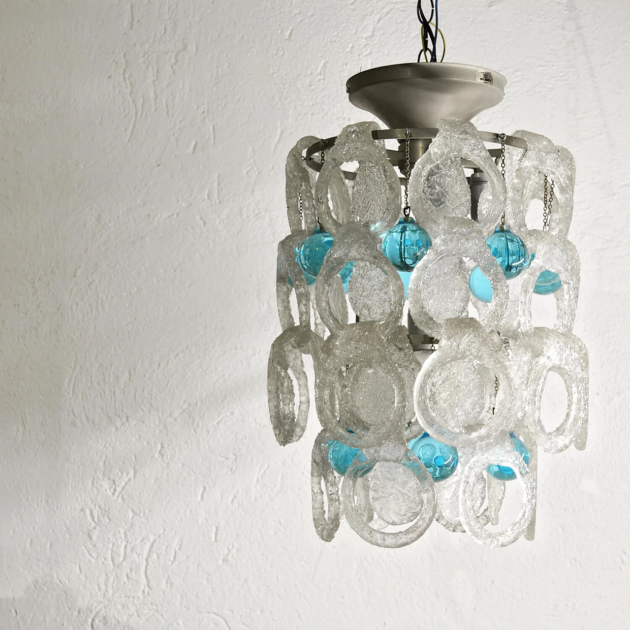 Murano glass chain cascade chandelier, 1960s 1077446