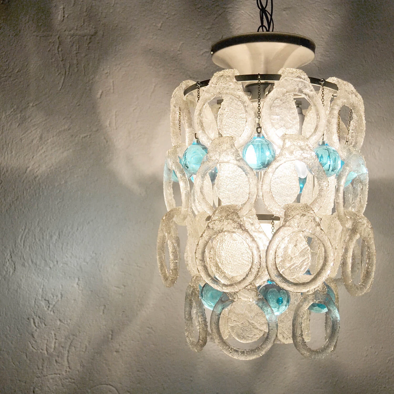 Murano glass chain cascade chandelier, 1960s 1077447