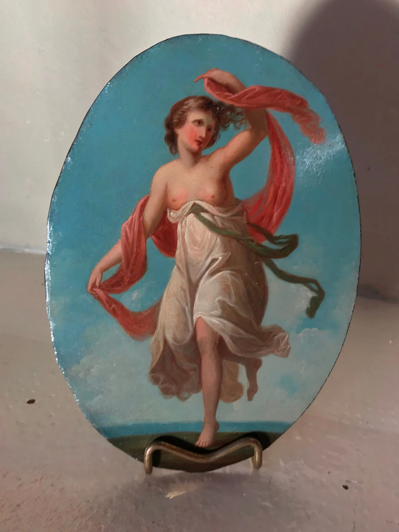 Oval neoclassical oil on copper sheet, late '700 1043734