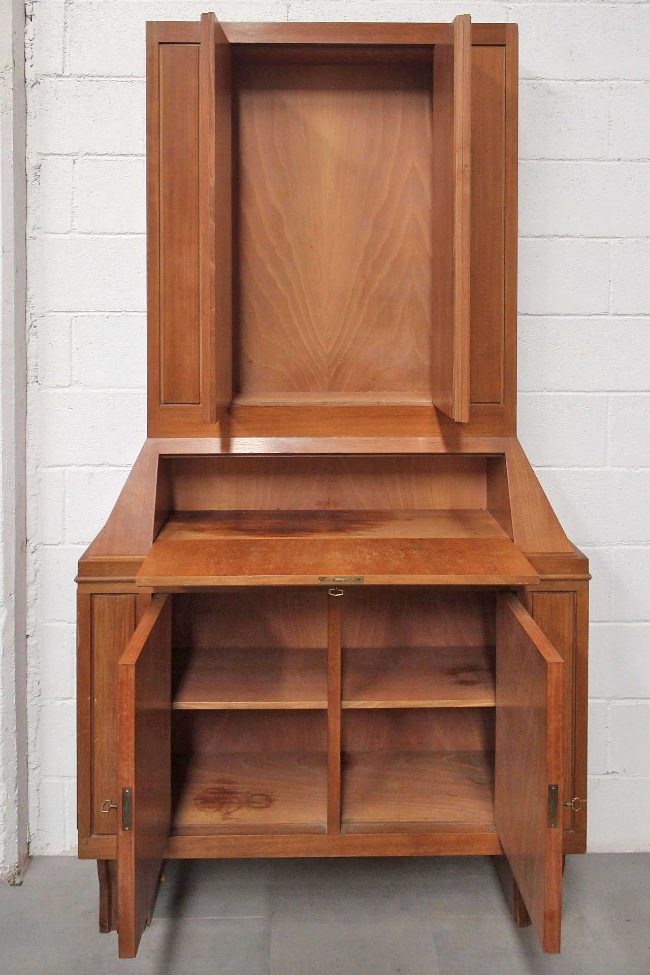 High wooden and briar sideboard, '70s 1077951