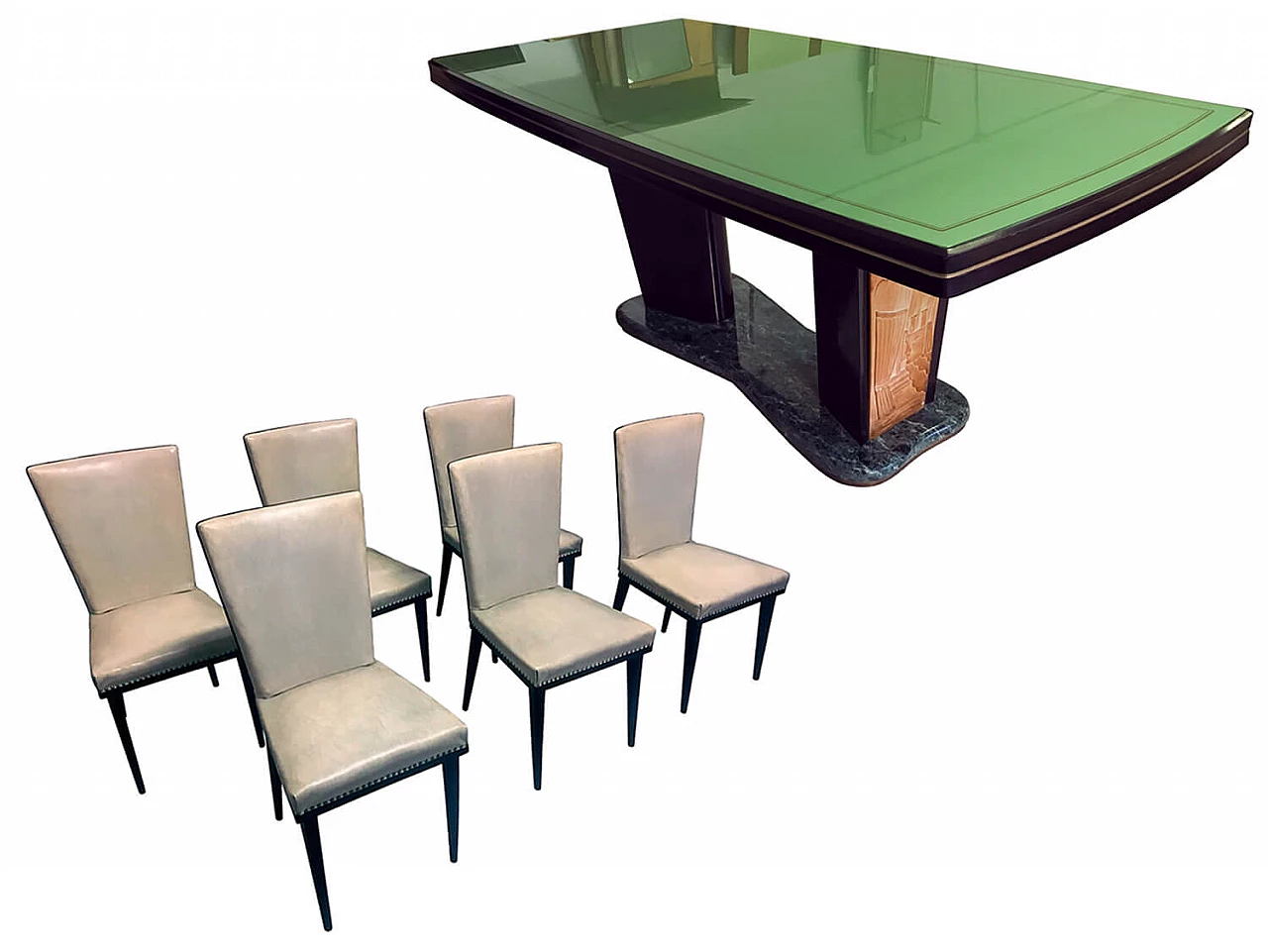 Mid-century Italian rosewood dining room, set by Vittorio Dassi, 1950s 1078024