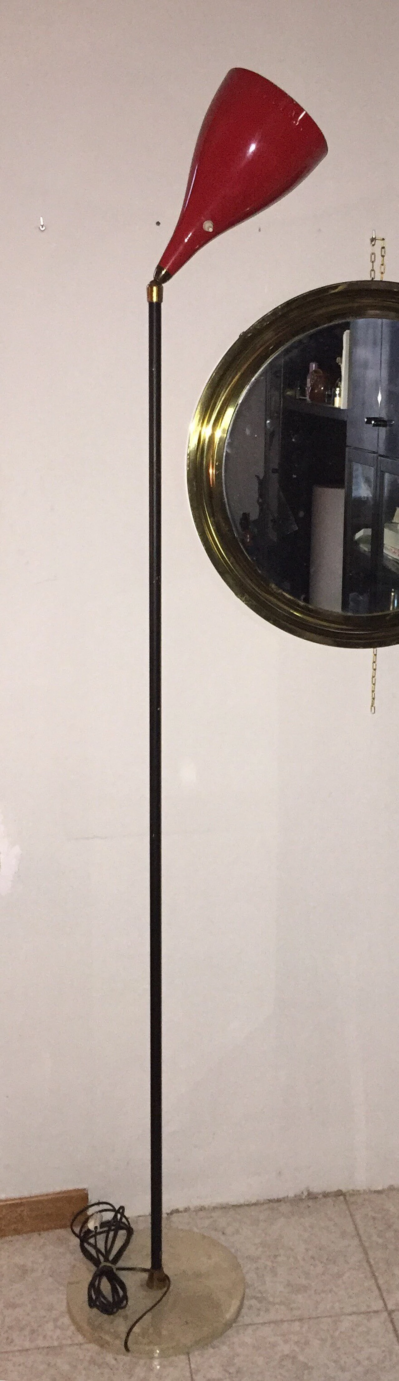 Lampada da terra in ottone, Stilnovo, anni '50 1078286