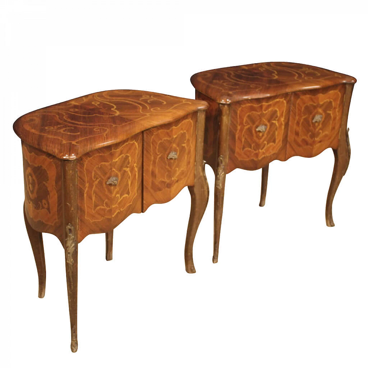 Pair of inlaid Italian bedside tables 1078320