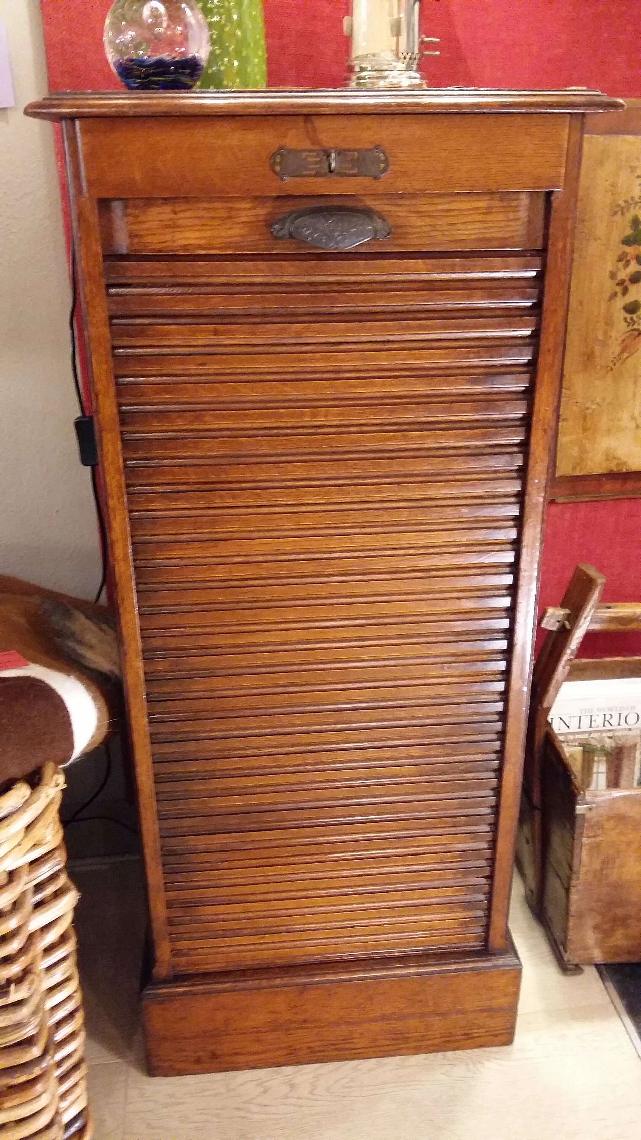 Mobile da ufficio in rovere, con serrandina. 1078453