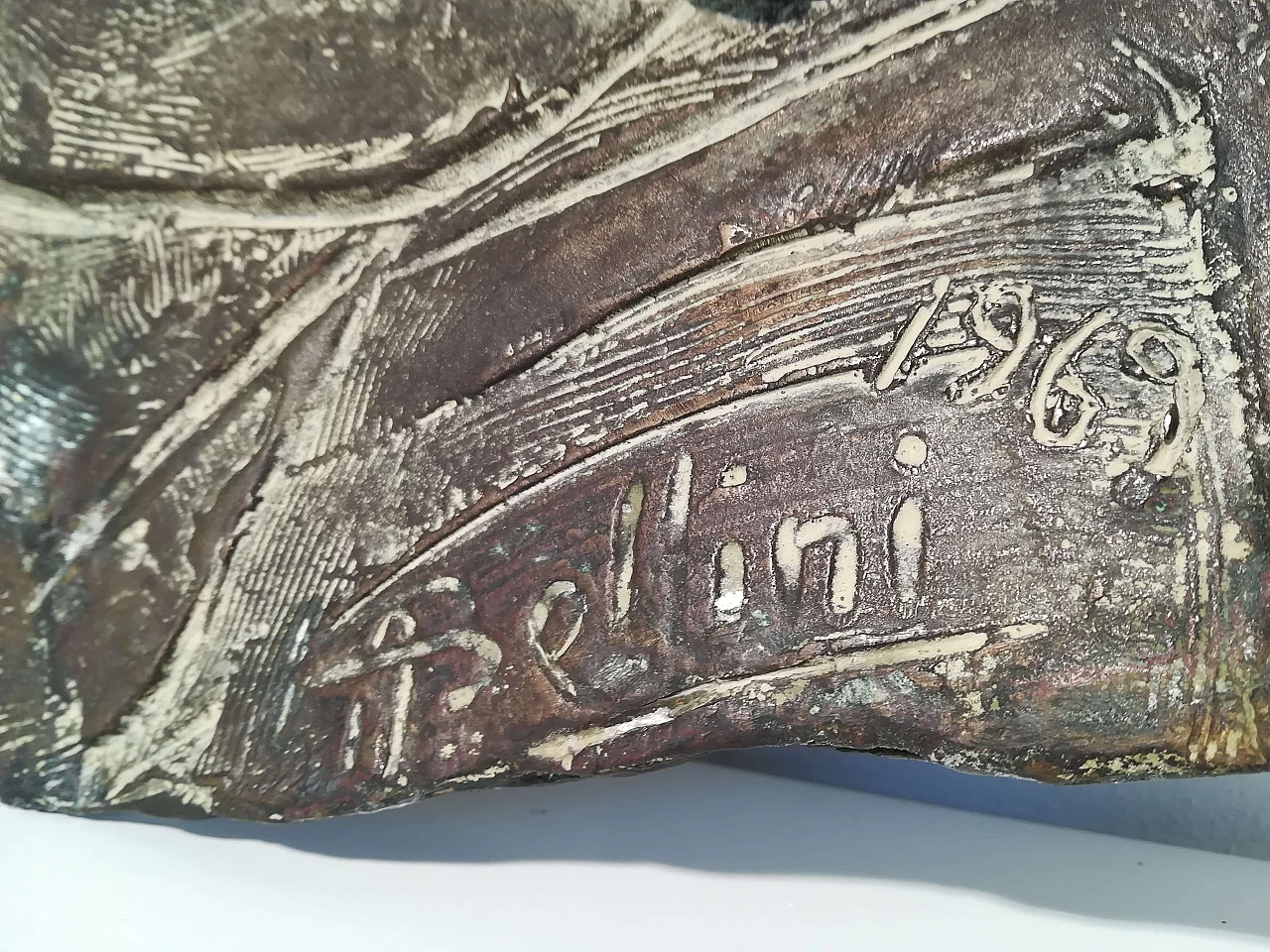 Madonna con bambino in bronzo di Bellini, anni '60 1078589