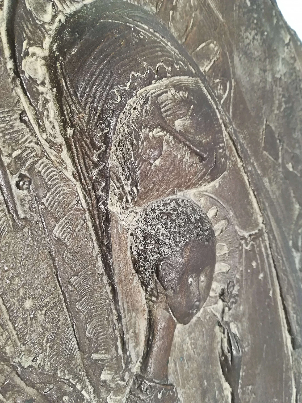 Madonna con bambino in bronzo di Bellini, anni '60 1078590