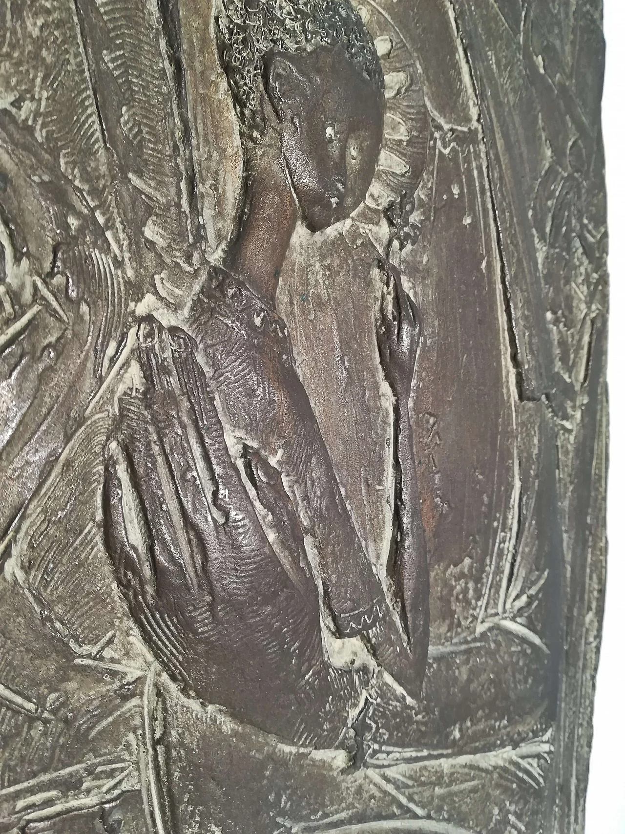 Madonna con bambino in bronzo di Bellini, anni '60 1078591